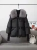 Nueva Chaqueta Corta de Algodón con Plumas para Mujer de Invierno, Estilosa Versión Coreana, Abrigo de Algodón Holgado con Cuello Grande de Piel, Chaqueta Engrosada con Relleno de Algodón