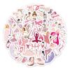 60 Piezas de Decoración de Ballet Rosa para Cuaderno, Funda de Teléfono Móvil, Maleta, Pegatinas Impermeables Transfronterizas al por Mayor