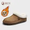 Zapatos de Algodón de Piel de Oveja para Mujer, Estilo Popular de Invierno, Cómodos Zapatos Birkenstock para Mujer de Suela Gruesa a Prueba de Frío, Mocasines Felpudos Engrosados Antideslizantes