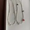 Colar elegante e fresco em estilo francês com pedras naturais e pérolas, doce e chique, corrente de clavícula moderna e de alta qualidade para mulheres