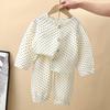 Conjunto de Pijama Infantil de Primavera, Tipo a 100% Algodão Roupas de Casa, Roupas de Bebê Dupla Camada, Conjunto Tipo a 100% Algodão