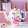 Juego de taza de café de porcelana china de estilo europeo para té de la tarde, juego de taza y platillo de té negro de estilo inglés de cerámica refinada de alta gama para el hogar, caja de regalo