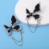 Broche de Mariposa con Borla Negra, Pin Accesorio para Abrigo y Traje para Mujer con un Diseño Único, Decoración de Nicho, Sensación de Alta Gama y Estilo Minimalista
