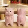 Yiming Xianyuan Gato Acostado Gato Ciprés Rojo Madera de Haya Gato Roto Accesorios Gato Hecho a Mano DIY Colgante para Bolsa Joyería de Dibujos Animados Colgante Gato
