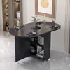 Mesa de comedor plegable para uso doméstico, adecuada para apartamentos pequeños, simple, multifuncional, móvil, con ruedas, rectangular, ideal para propiedades de alquiler