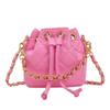 Bolsa de Hombro Tipo Cubo con Cordón Estilo Transfronterizo para Niños, Inspirada en Chanel Pequeño, Bolso Acolchado con Cadena de Lujo Ligero para Padres e Hijos, Bolso de Mano para Niñas, Bolso Cruzado