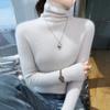 Suéter de Cuello Alto Nuevo 2025 para Mujer, Tejido Grueso de Otoño e Invierno, Camiseta Básica Corta de Manga Larga Ajustada, Versión Coreana