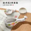 Estudio Lanzhai piedra de tinta pequeña creativa plato de tinta de cerámica soporte para lamer pincel de pluma piscina de tinta de pigmento de agua de tinta plato de tinta soporte para pluma