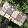 Calcetines deportivos de algodón para mujer de punto de mil pies hasta la mitad de la pantorrilla, calcetines de algodón de punto a máquina integrados, sistema de color Maillard café con leche moca 26 Otoño/Invierno