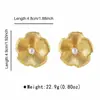 Pendientes de Esmalte Coloridos con Forma de Flor, Estilo Dulce y Fresco para Fiestas, con Diamantes y Perlas, Pendientes de Pétalos de Lujo Ligero y de Alta Gama para Mujer