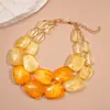 Collar de Perlas con Cuentas de Vidrio Acrílico Transfronterizo Europeo y Americano, Cadena Versátil para Suéter, Collar de Lujo Ligero de Alta Gama para Mujer