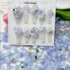 Verão hot blue rose esculpiu acessórios de unhas luminoso flash fino Camélia acessórios de unhas misturados atacado