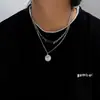 Colar com Pingente de Figura Dupla Camada Sweet Cool Spice Girl Corrente para Clavícula Hip-Hop Feminina Corrente Decorativa Simples Estilo Frio