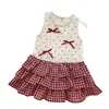 Vestido de Verano para Niñas 2026 Nuevo Vestido de Tirantes de Lunares Franceses con Lazo Vestido Pastel para Niña Pequeña para Exportación
