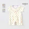 Ropa de Verano Delgada para Bebé Jingqi, Mameluco de Algodón de Manga Corta, Ropa de Dormir Sin Costuras para Recién Nacido, Ropa Exterior para Gatear
