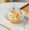 Tigela de Sobremesa de Vidro Copo de Prova Transparente com Tampa Tigela de Frutas Ninho de Pássaro Tigela Criativa para Água com Açúcar Tigela de Mingau Orelha de Prata Xícara Delicada para Sopa