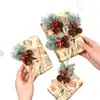 Árbol de Navidad de Pino con Agujas Cruzadas Decoraciones de Regalo Caja de Regalo Decoración Flor Artificial Baya Decoración Navideña Adornos Polvo de Nieve Copo de Nieve Aguja de Pino