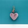Llavero de Borla Corazón de Durazno Lindo Colgante para Bolso Llavero de Felpa con Forma de Corazón Colgante Creativo Pequeño Regalo