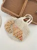 58156 Bolso de Hombro de Malla Tejida para Frutas Bolsa de Red para Compras Bolsa Tejida Hueca Portátil Bolsa de Playa para Jugar