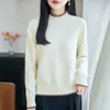 Nova coleção outono e inverno: colorido em blocos, estilo duas peças, suéter de tricô com gola redonda para mulheres, corte solto, efeito emagrecedor, versátil, camada base de algodão puro