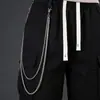Nova Corrente de Calça com Cristais da Amazon, Corrente de Garra Dupla Camada de Cristal Brilhante e Fashionável, Corrente de Calça com Strass, Corrente de Calça Quadrada com Diamantes Hip-Hop