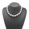 Gargantilla clásica popular con cuentas de perlas artificiales transfronteriza, accesorio de pulsera simple estilo Ins de CCB dorado para mujer