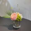 Arreglo de Flores Artificiales Moderno y Sencillo Planta Verde Arreglo de Flores de Vidrio Sala de Estar Mesa de Comedor Oficina de Ventas Escritorio de Negociación Adornos de Decoración Suave