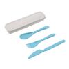 Juego de Cubiertos de Paja de Trigo Plástico para Exterior Portátil de Tres Piezas, Soporta Logo, Estilo Minimalista Nórdico