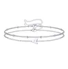 Pulsera de Cuentas de Mijo Simple Europea y Americana Acero Inoxidable de Moda Pulsera de 26 Letras Cadena de Garra de Doble Capa para Novia Venta al por Mayor