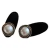 Nova Presilha de Cabelo Vintage Veludo Strass Coreia do Sul Headwear Lateral Sentido de Alto Padrão Pequena e Requintada Presilha Clip Bico de Pato