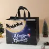 Bolsa de Regalo Navideña No Tejida Transfronteriza al por Mayor Cuadros Papá Noel Bolsa de Mano Laminada Termosellada