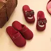 Pantuflas Rojas de Algodón para Recién Casados para Mujer, Pantuflas de Felpa para Boda de Invierno, Pantuflas de Felpa para Dote de Novios para Hombre
