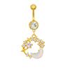 Anillo de ombligo de mariposa de moda transfronteriza de Gebei Europa y Estados Unidos, anillo de ombligo de luna, clavo de ombligo en forma de corazón, anillo de ombligo, joyería de perforación
