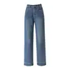 Jeans de Pierna Ancha Vintage Lavados Versátiles para Todas las Estaciones para Mujer, de Tiro Alto, Holgados, Rectos, de Corte Ajustado, Pantalones de Largo Completo