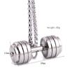 Colar com Pingente de Barra de Halteres de Aço Inoxidável e Aço Titânio 45mm, Venda Quente Transfronteiriça Europeia e Americana, Especialista em Fitness Olímpico para Homens