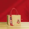Bolsas da Sorte de Ano Novo de Alta Qualidade em Estoque, Impermeáveis, Espessadas, Tridimensionais, Sacolas Tote Publicitárias Promocionais, Bolsas de Mão de Lona Vermelha