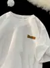 Camiseta de Manga Corta de Seda Helada de Alta Gama para Hombre con Textura, Marca de Moda, Corte Holgado, Retro Americano, Estilo Unisex para Adolescentes