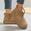 Botas de Neve Forradas com Pelo e Solado Grosso para Mulheres 2026 Novo Inverno Quente Roupa Exterior Sapatos de Algodão Quentes Antiderrapantes