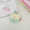 68254 Bolsa de armazenamento de fone de ouvido acolchoada floral estilo coreano, capa protetora fofa para fone de ouvido Bluetooth com botão de pressão, fivela para pendurar e porta-moedas