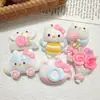 Accesorios de resina de gato abeja lindos de dibujos animados, clips para el pelo DIY de pegamento de crema, dijes para tazas de agua, dijes para zapatos, materiales de decoración de colgantes
