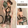 Kamai Xue Lingerie Erótica Renda Transparente Cheongsam Alcinha Camisola Uniforme Sexy Conjunto Camisola com Fenda Alta Personalizado
