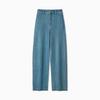 Calça Jeans Wide-Leg Ecológica Th~ Row Niche Lavagem Retrô Linha Dividida Curva Solta Formato Casulo