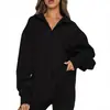 Sudadera de manga larga con cremallera media para mujer, estilo casual, otoño e invierno 2023, estilo Amazon, para mujer, estilo europeo y americano