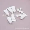 Tubo dispensador blanco de 5 ml para limpiador facial, acondicionador y gel de ducha de 5 ml, tubo tamaño muestra
