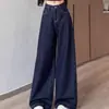 Jeans negros acampanados talla grande para mujer, nueva colección otoño/invierno 2026, cintura alta elástica, corte holgado y pantalones de herradura adelgazantes