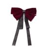 Horquilla de pelo con lazo extragrande de terciopelo rojo retro francés, estilo princesa, con clip de resorte para la parte trasera, para otoño e invierno, nueva prenda para mujer.