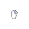 Anillo Abierto de Cobre con Diseño Simple de Planeta de Piedra Lunar para Mujer, Sensación de Alta Calidad, Microincrustación de Circonita, Tamaño Ajustable