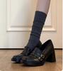 Zapatos Mary Jane Retro Franceses para Mujer 2026 Estilo Nuevo Tacón Grueso Suela Gruesa Zapatos Pequeños de Piel Slip-On Zapatos Negros de Tacón Alto para el Trabajo