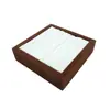 Placa Marrom Quadrada com Borda de Veludo para Exibição de Joias Pingente Colar Anel Brincos Placa para Exibição de Joias Placa para Exibição de Joias