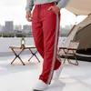 Pantalones de chándal sueltos rectos de sarga pequeña TK para hombre, de talla grande, deportivos casuales para correr, con franjas laterales, transfronterizos de Amazon, europeos y americanos